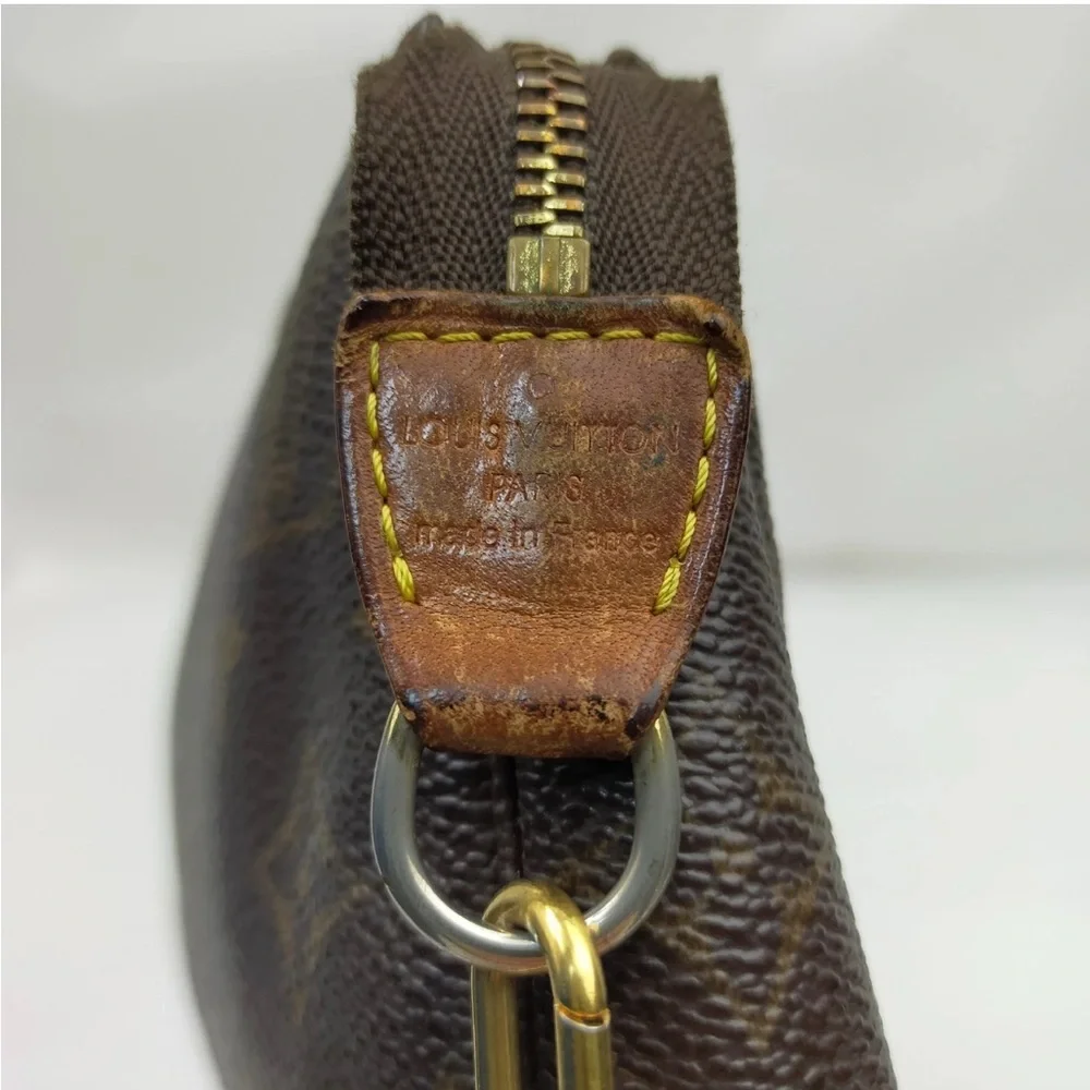 Louis Vuitton Pochette Accessoires Monogram Shoulder Bag Mini Brown Canvas